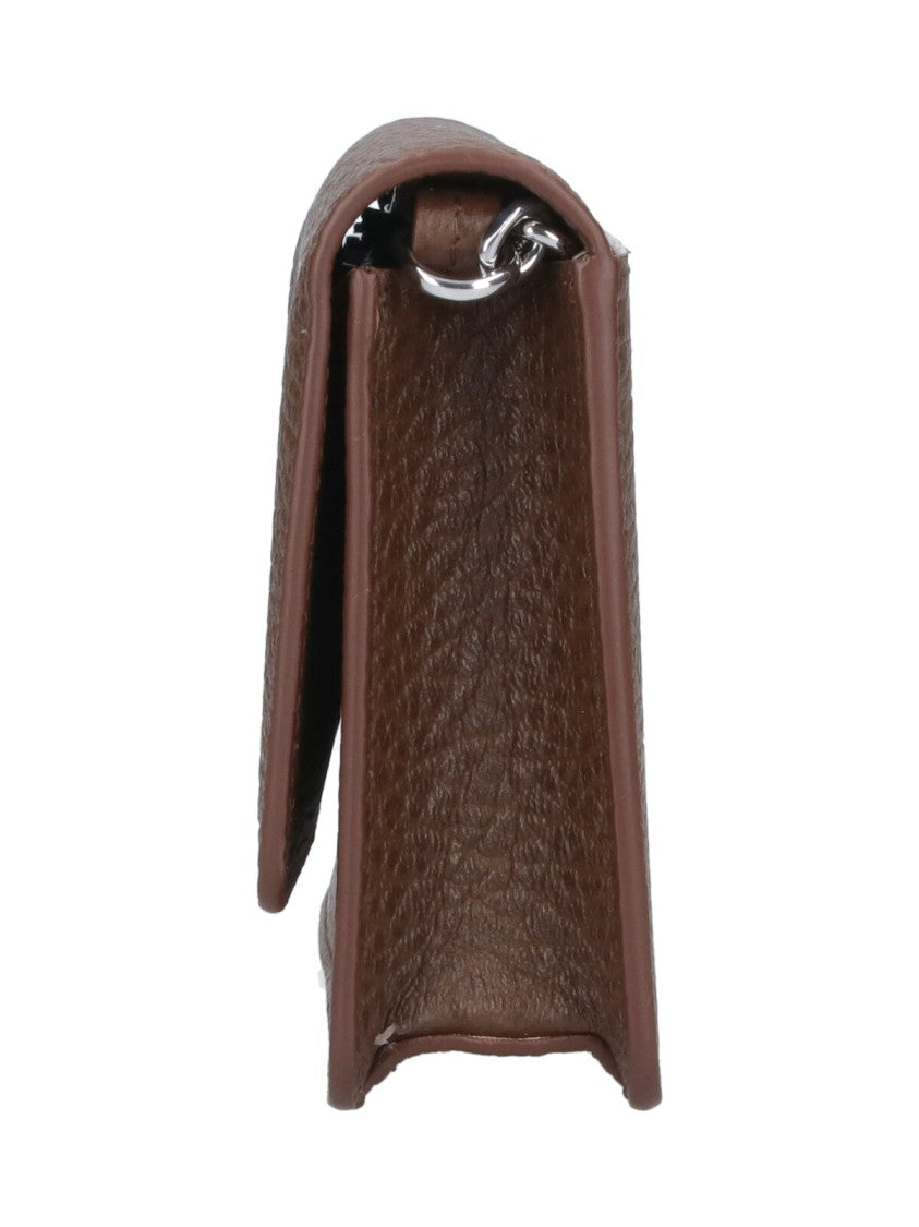 Maison Margiela Brown Four Stitches Chain Strap Wallet