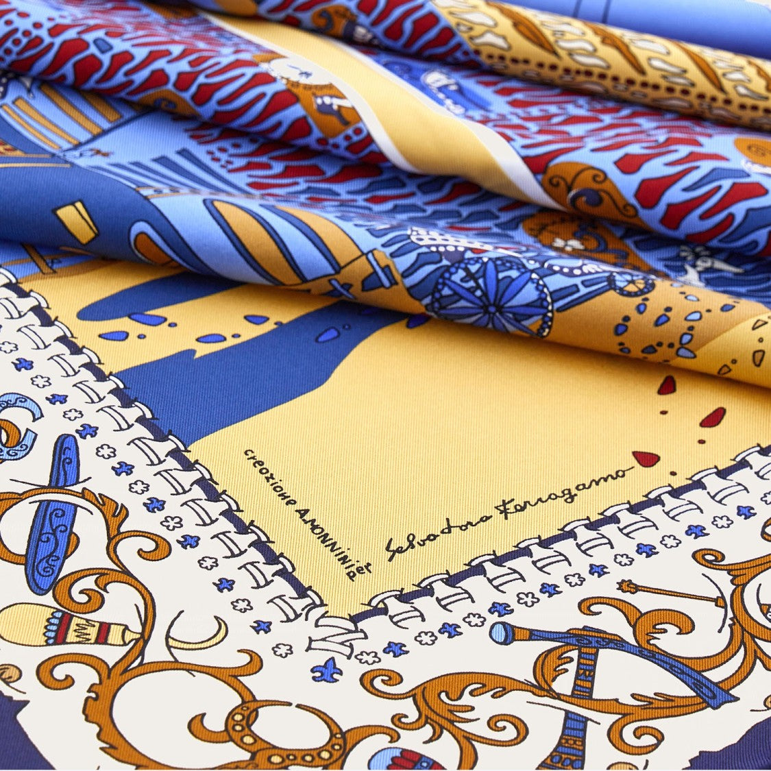 Salvatore Ferragamo Printed Silk Scarf