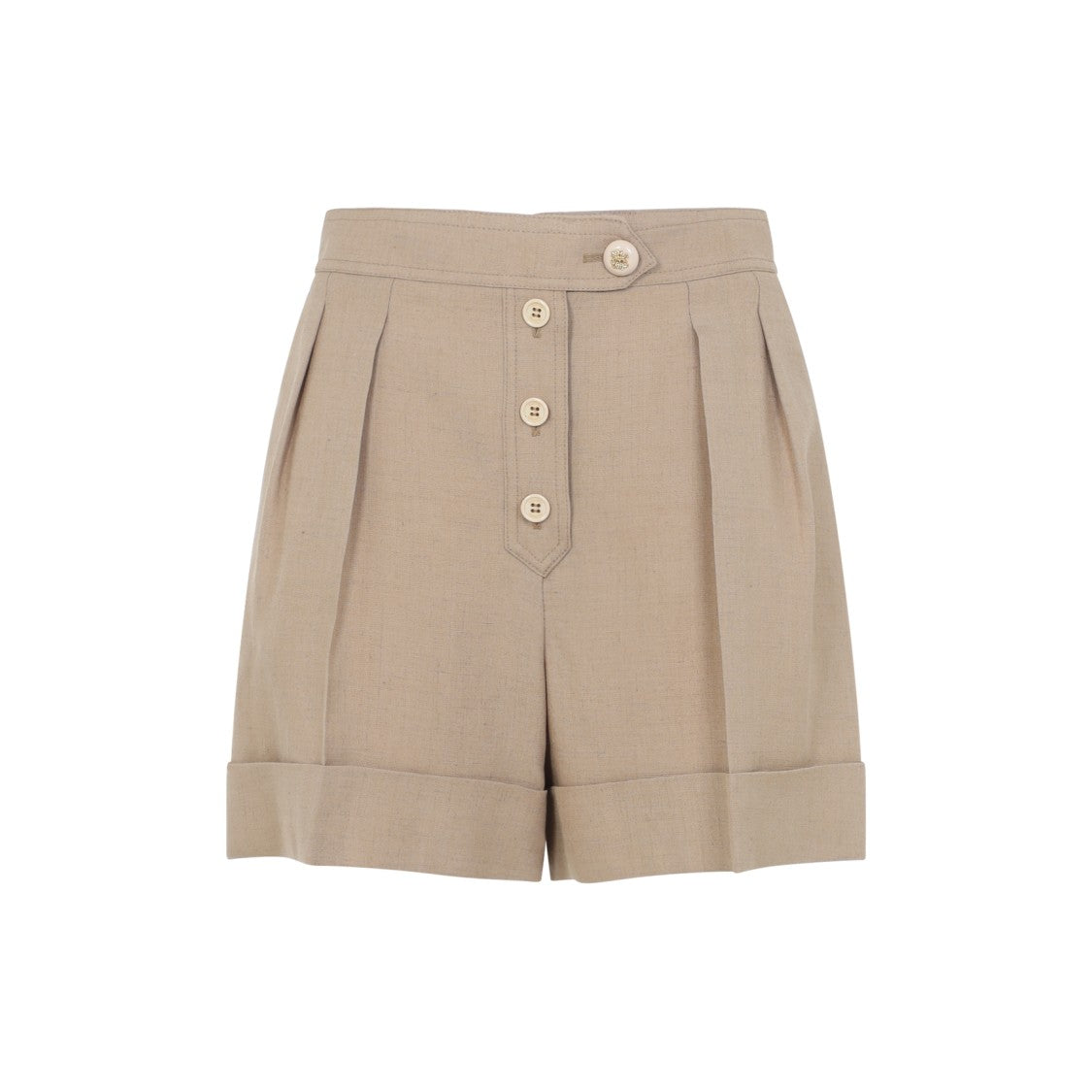 Valentino High-Waisted Tailored Shorts With Buttoned Front