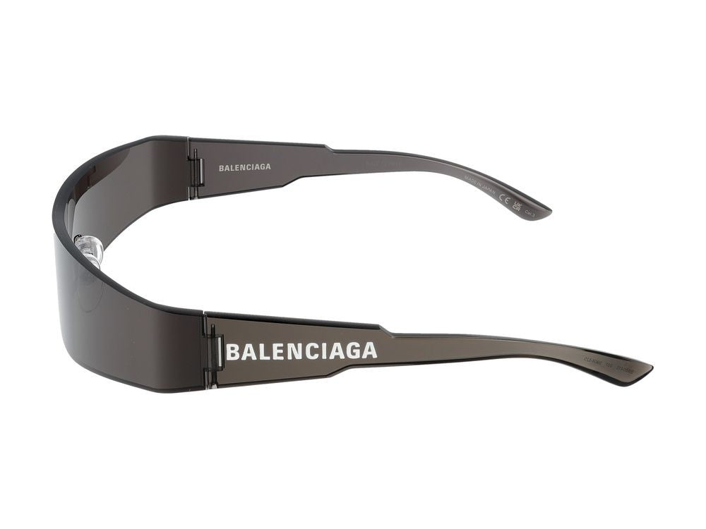 Balenciaga Grey Wraparound Shield Sunglasses