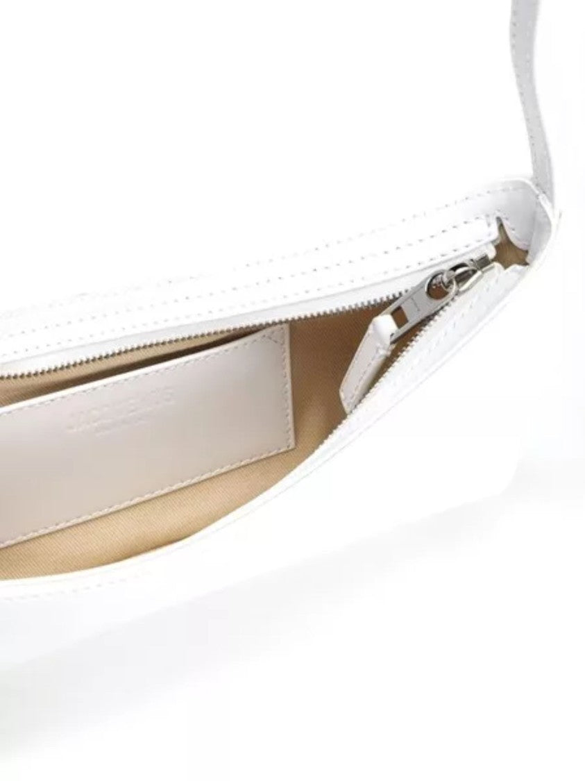 Jacquemus White Adjustable Strap Leather Shoulder Bag