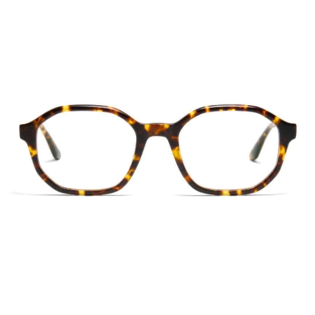 Peter And May Isabelle Rounded Square Eyeglasses With Yellow Tortoise Shell Pattern