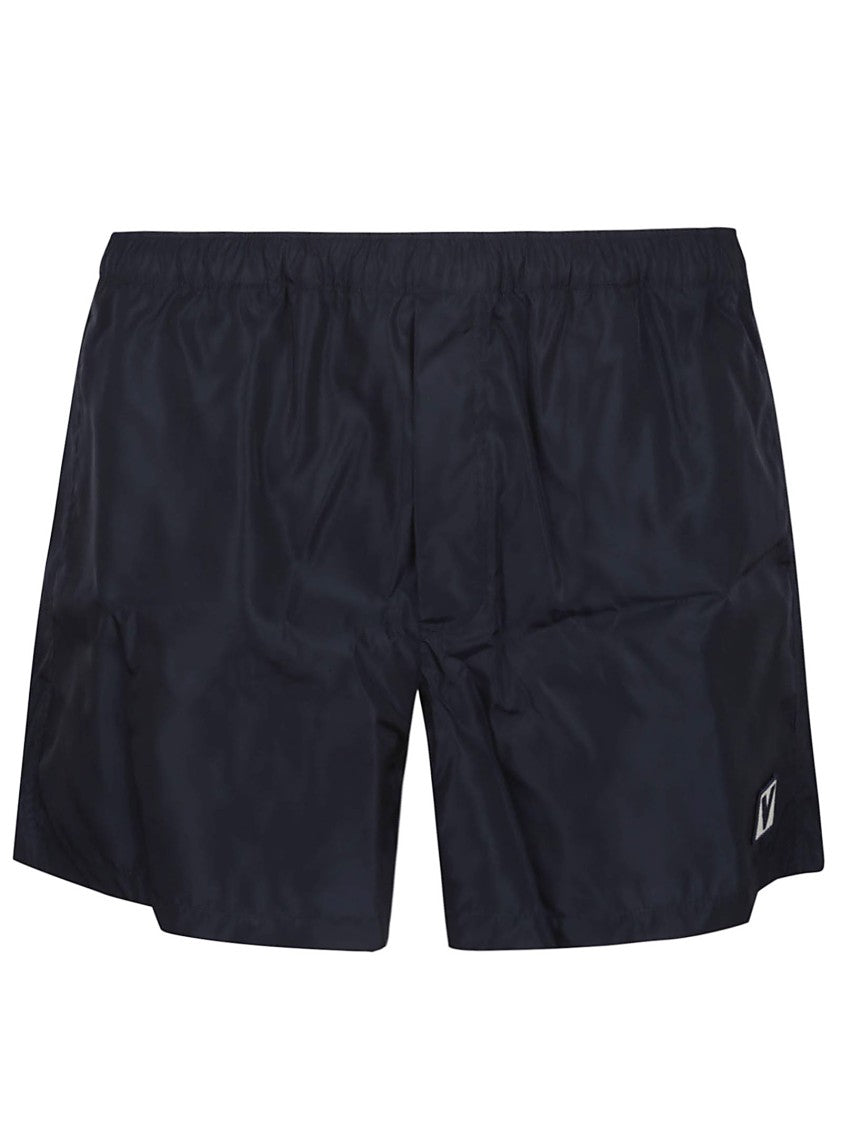 Valentino Nylon Swimsuit With Elasticated Waist And Signature Patch