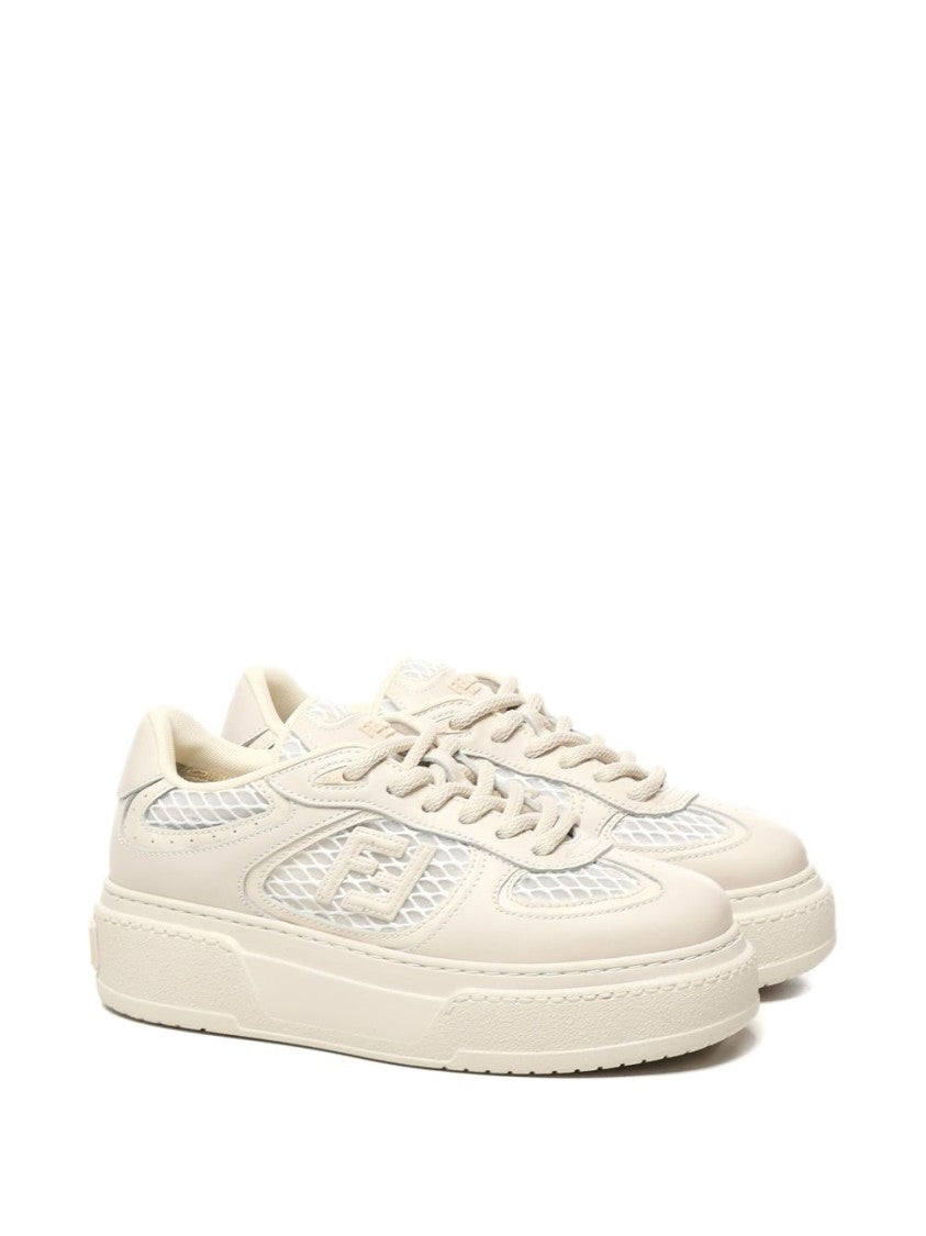 Fendi Textured Upper White Sneakers