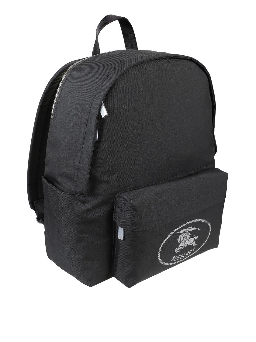 Burberry Black Backpack With Spacious Design And Padded Straps