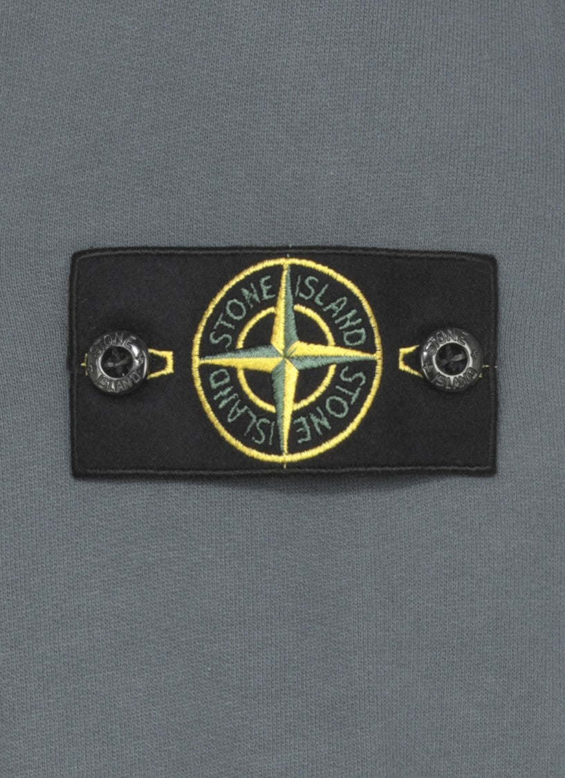 Stone Island Muted Blue Cotton Sweatshirt