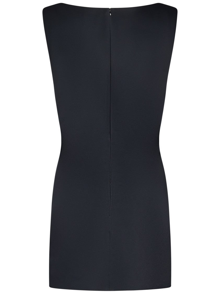 Khaite Sculptural Black Minidress With Wavy Bodice