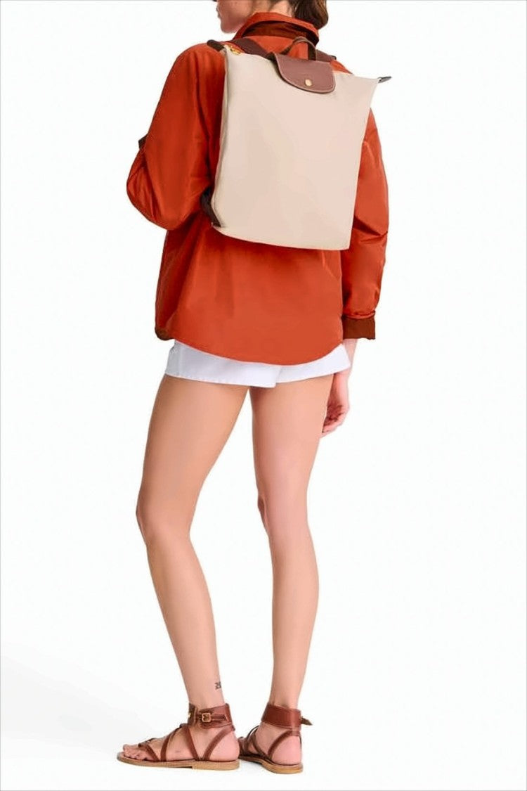 Longchamp Smooth Light Beige Polyamide Body Backpack