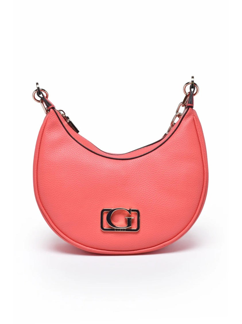 Guess Red Polyurethane Crescent Shoulder Bag