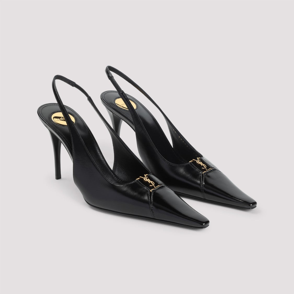 Saint Laurent Black Calf Leather Pumps With Pointed Toe