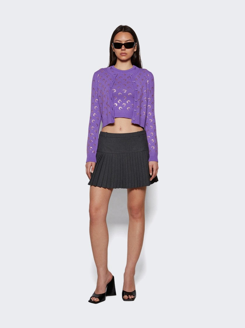 Marine Serre Moon Strass Knit Vest Lavender