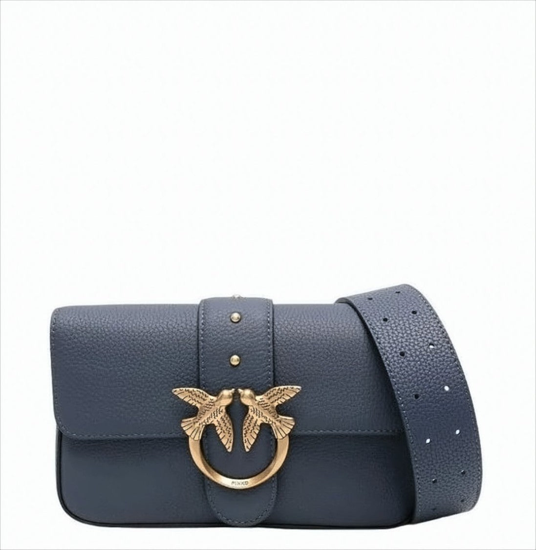 Pinko Mini Slouchy Grained Leather Shoulder Bag