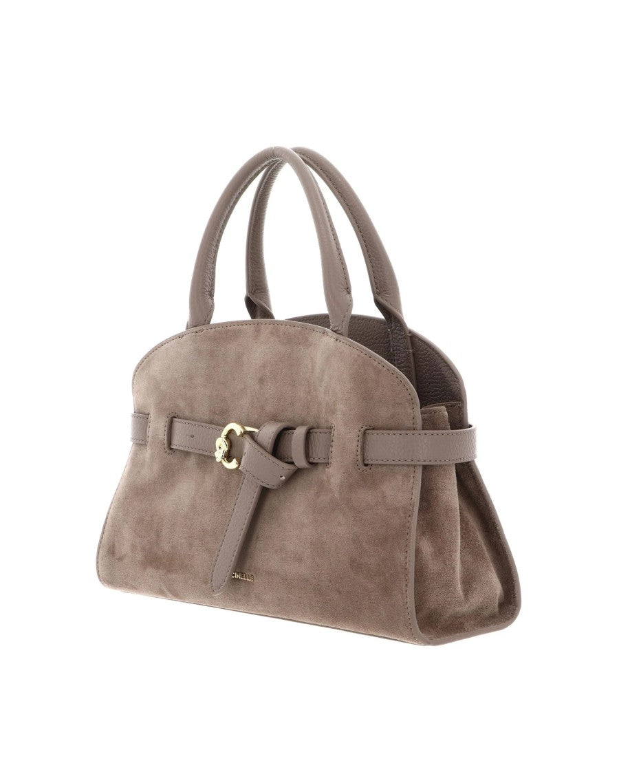 Coccinelle Structured Suede Handbag With Removable Shoulder Strap