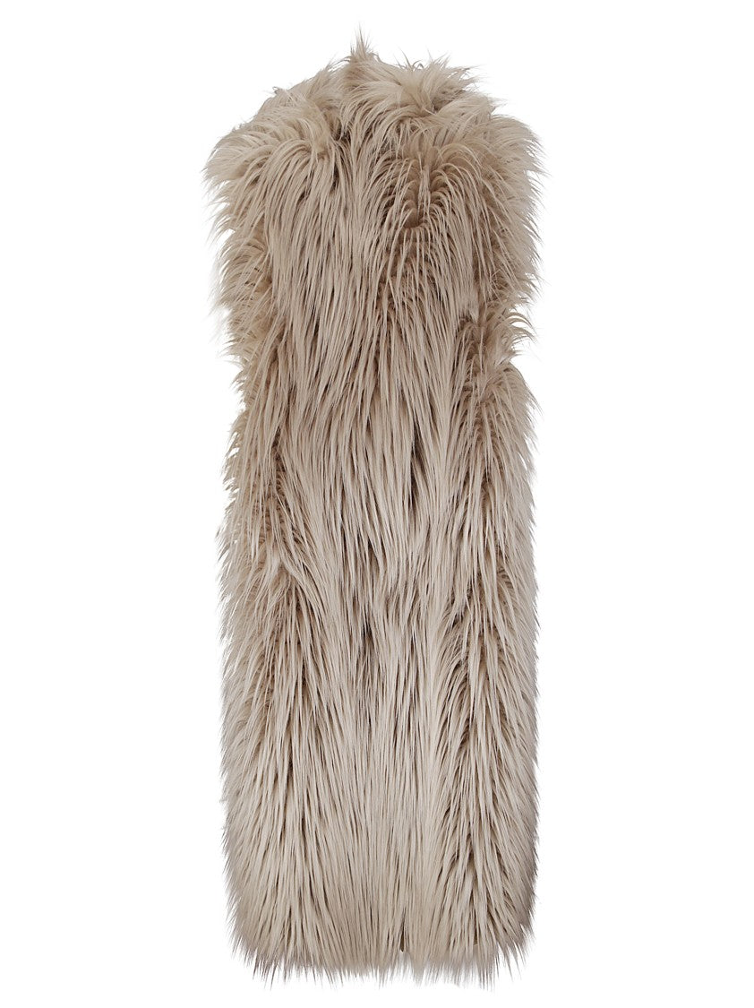 Bb Couture Sleeveless Faux Fur Vest With Straight Hem And Relaxed Fit