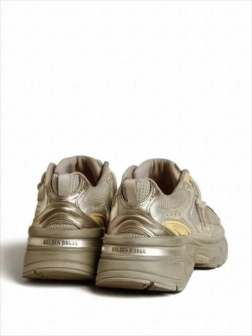 Golden Goose Neutrals Sneakers With Textured Star Detail