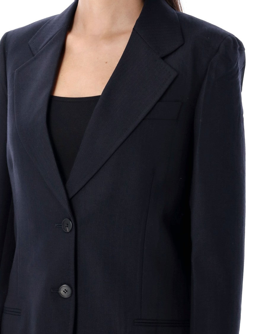 Prada Chevron Patterned Wool Blazer With Tailored Silhouette