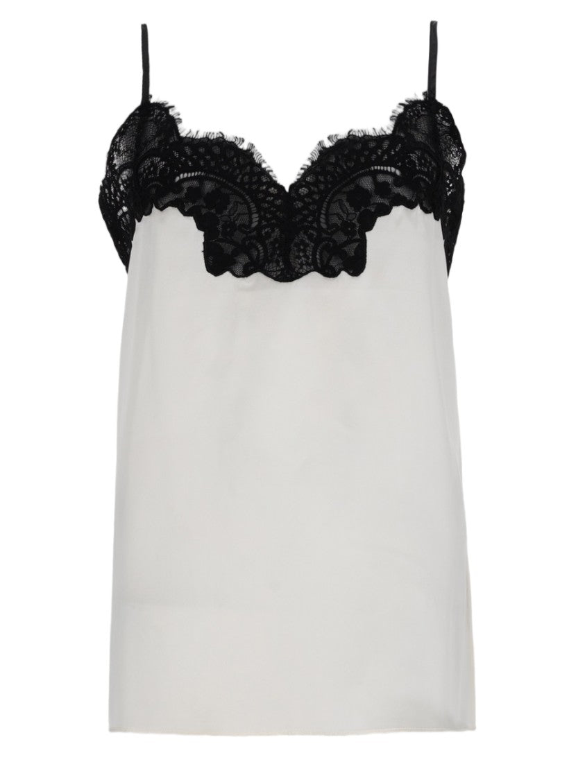 Co Silk Black Lace Trim Adjustable Straps Top
