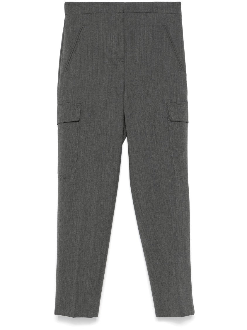 Twin-Set Tailored Grey Trousers With Silhouette