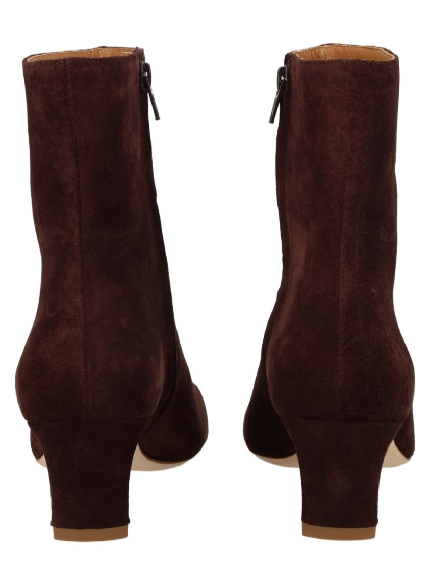 Staud Suede Ankle Boots With Square Toe And Block Heel