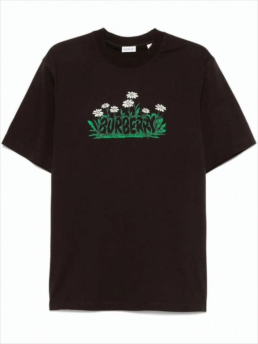 Burberry Short-Sleeved T-Shirt With Graphic Foliage Design