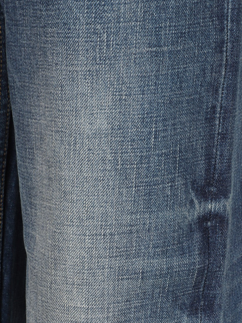 Prada Relaxed Fit Cropped Jeans With Distressed Detailing