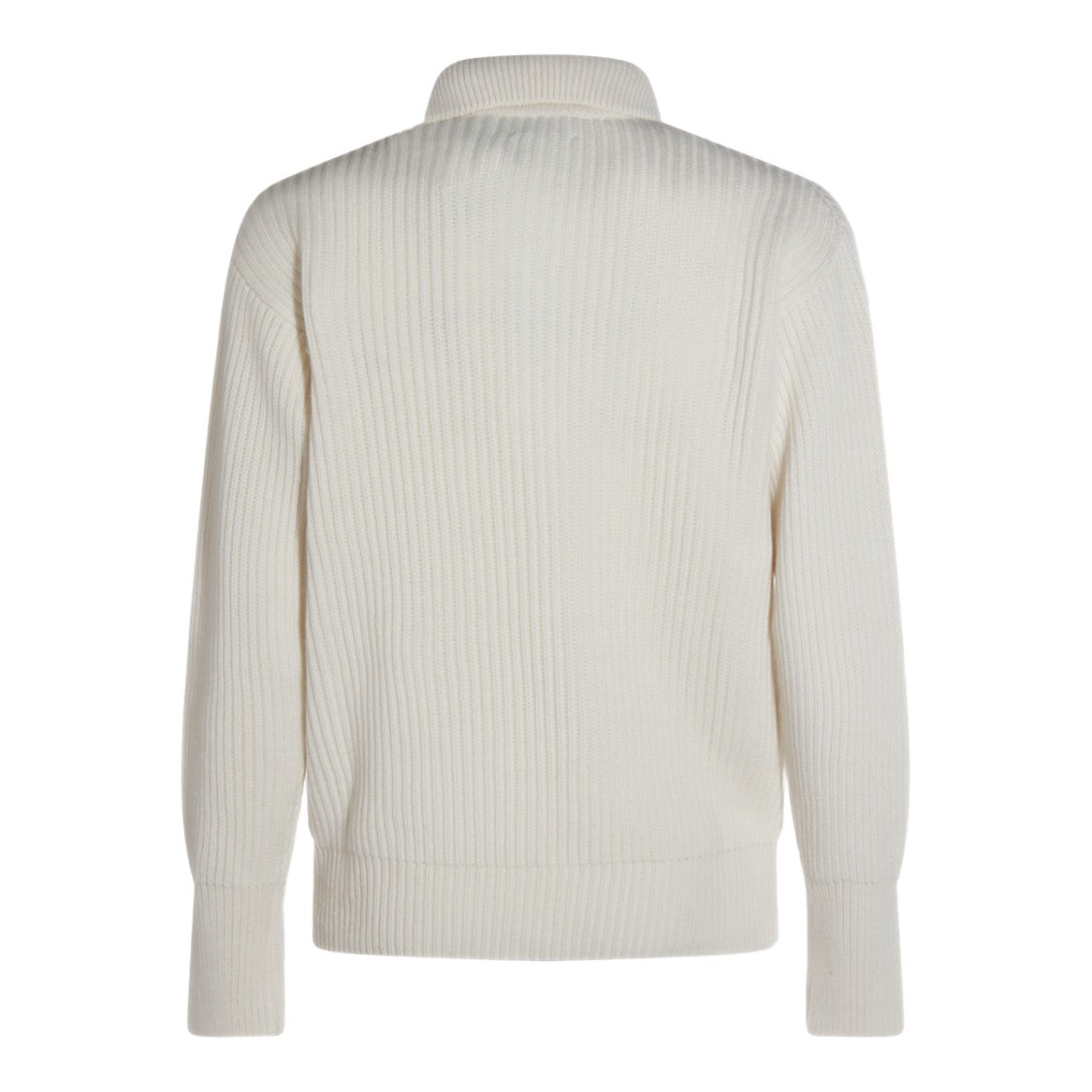 Malo Ribbed Knit Sweater With Polo Collar
