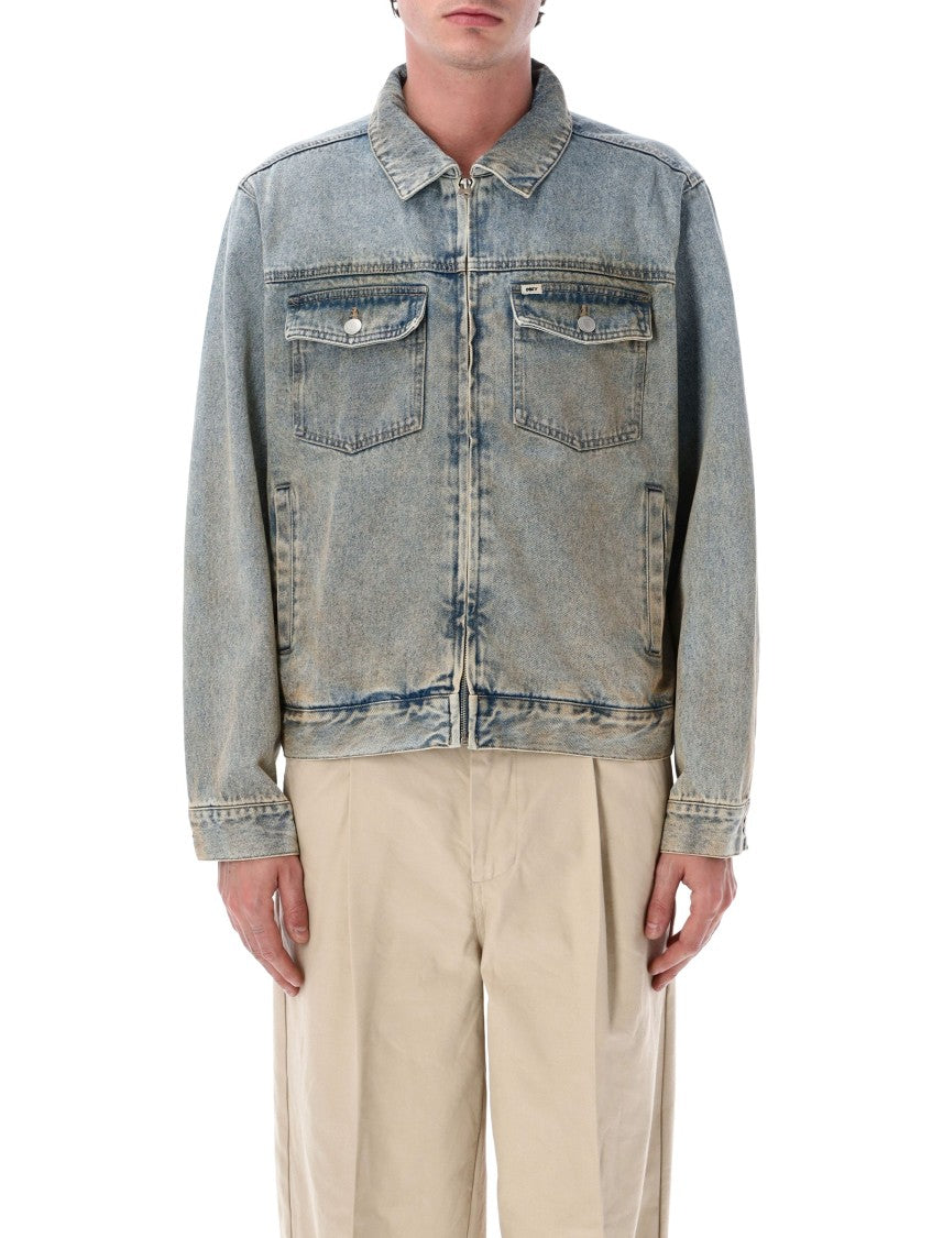 Obey Zip Front Denim Trucker Jacket