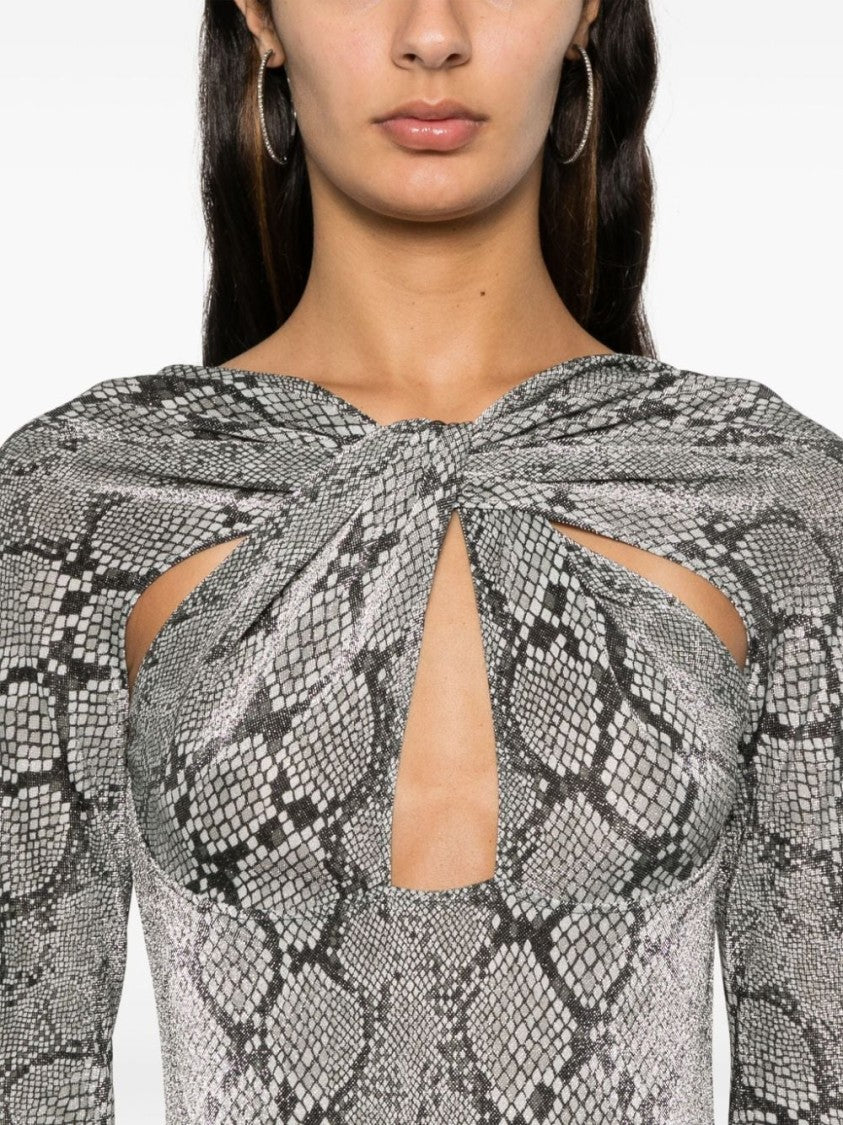 Coperni Asymmetric Neck Long Sleeve Dress