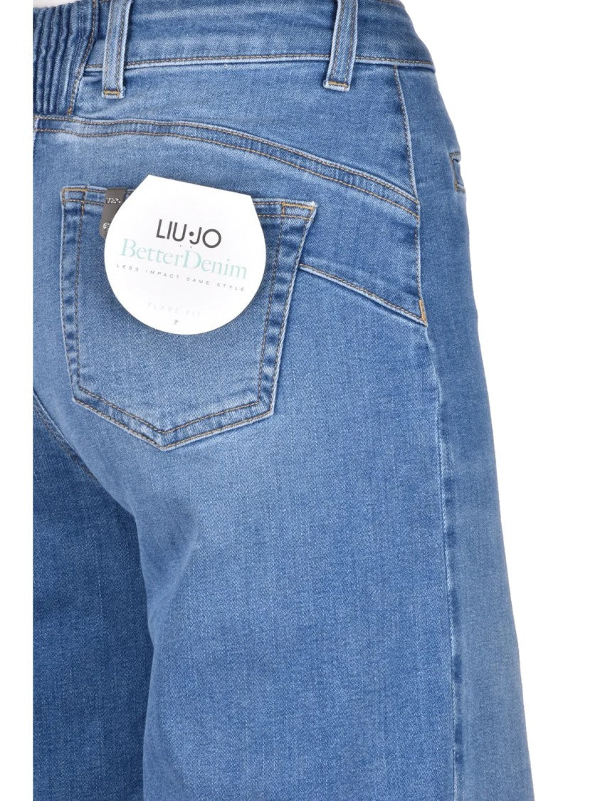 Liu Jo Blue Faded Flare Fit Stretch Jeans