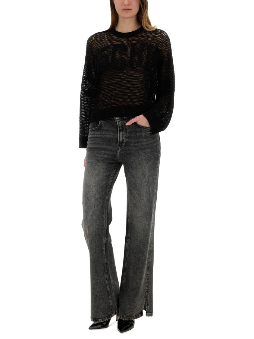 Moschino High-Waisted Wide-Leg Jeans