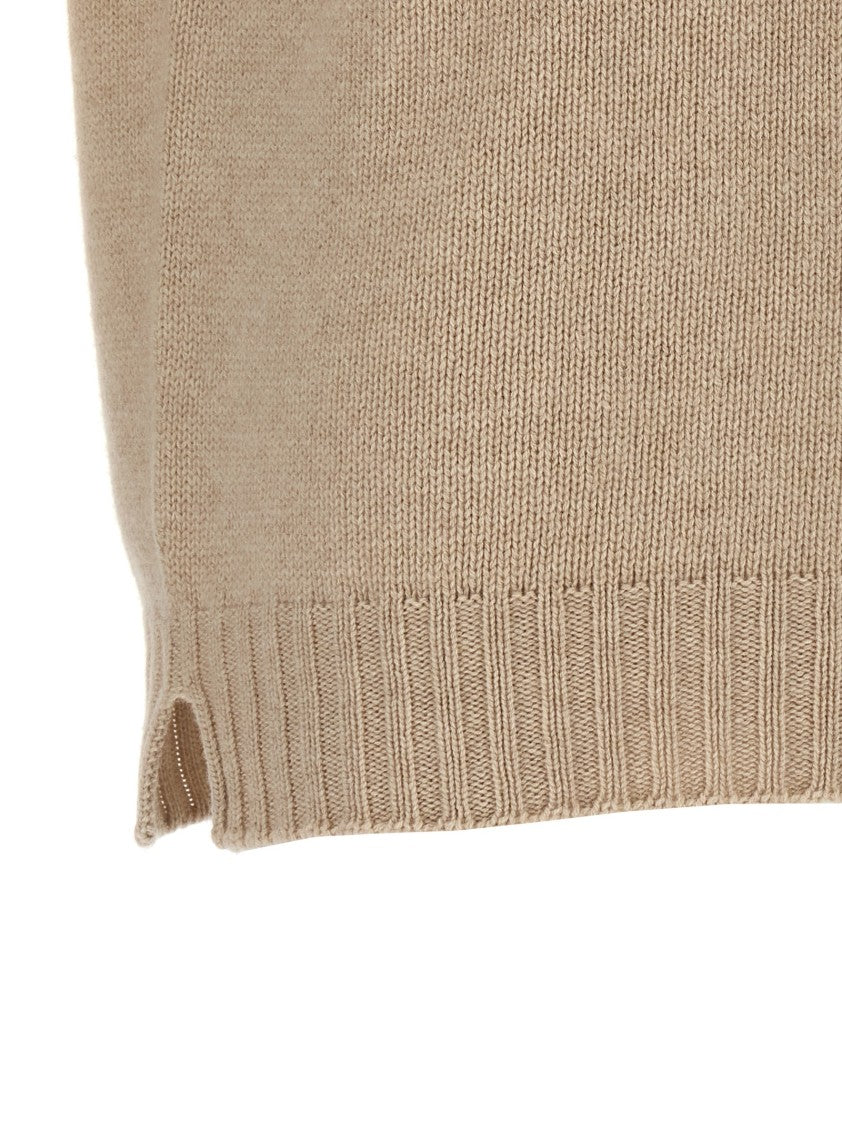 Ma'ry'ya Cashmere Blend Wool Sweater With Ribbed Detailing