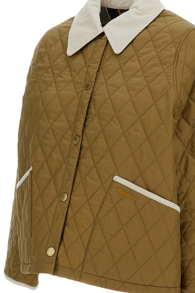 Barbour Liddesdale Style Quilted Jacket With Corduroy Accents