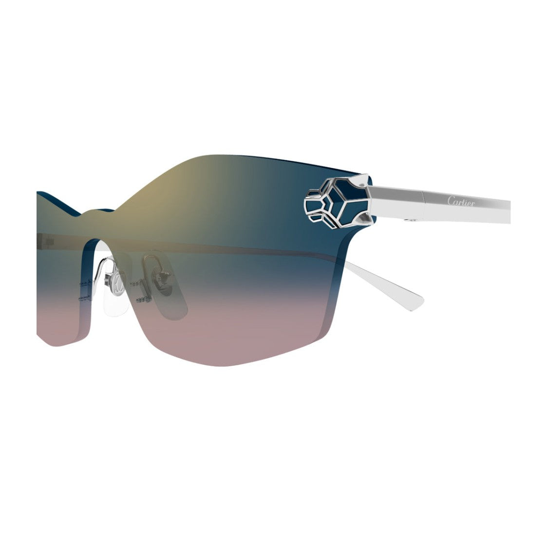 Cartier Panthère De Cartier Rimless Sunglasses With Geometric Lenses