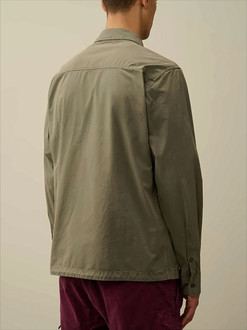 C.P. Company Brown Minimalist Casual Jacket With Unique Lens Detail