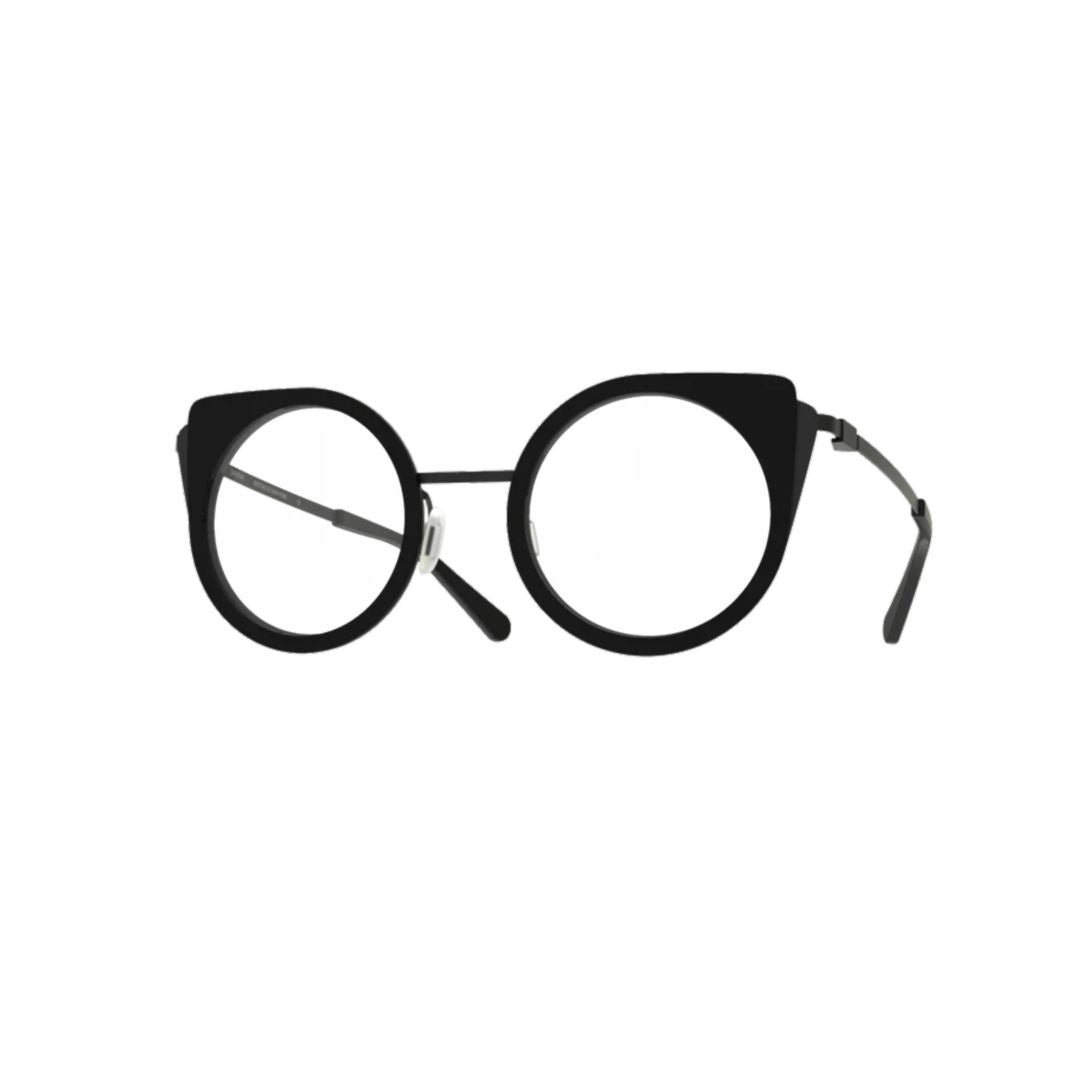 Gamine Cat Cat.1-Sdm.1 Bold Round Eyeglasses With Cat-Eye Accents