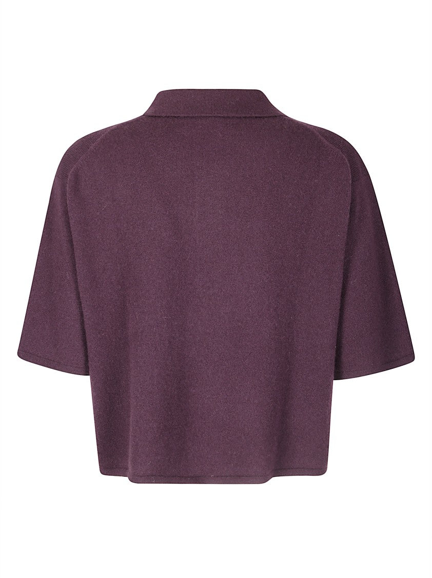 Lisa Yang Cropped Cashmere Top With Classic Collar And V-Neckline