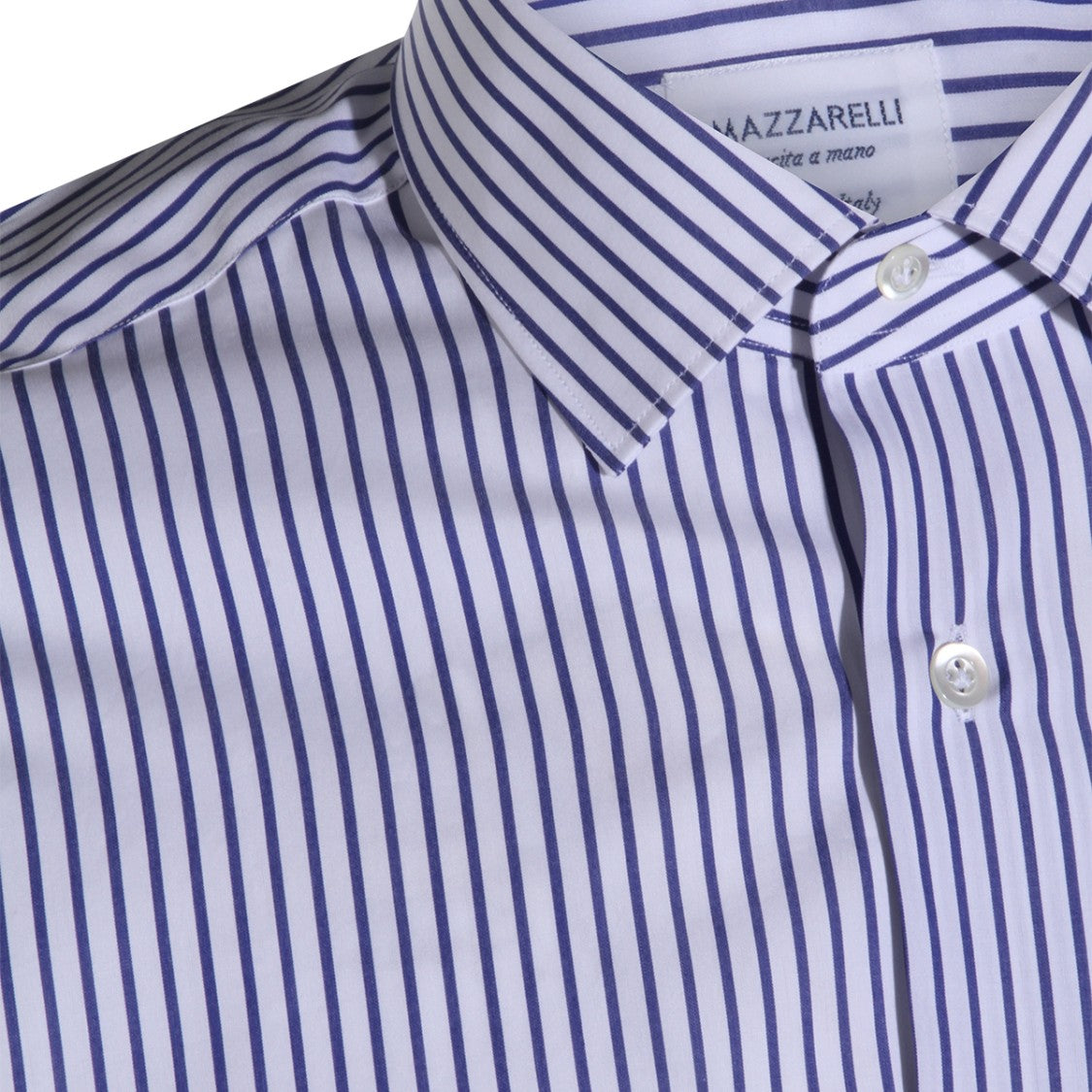 Mazzarelli Long-Sleeved Striped Formal Shirt With Classic Collar