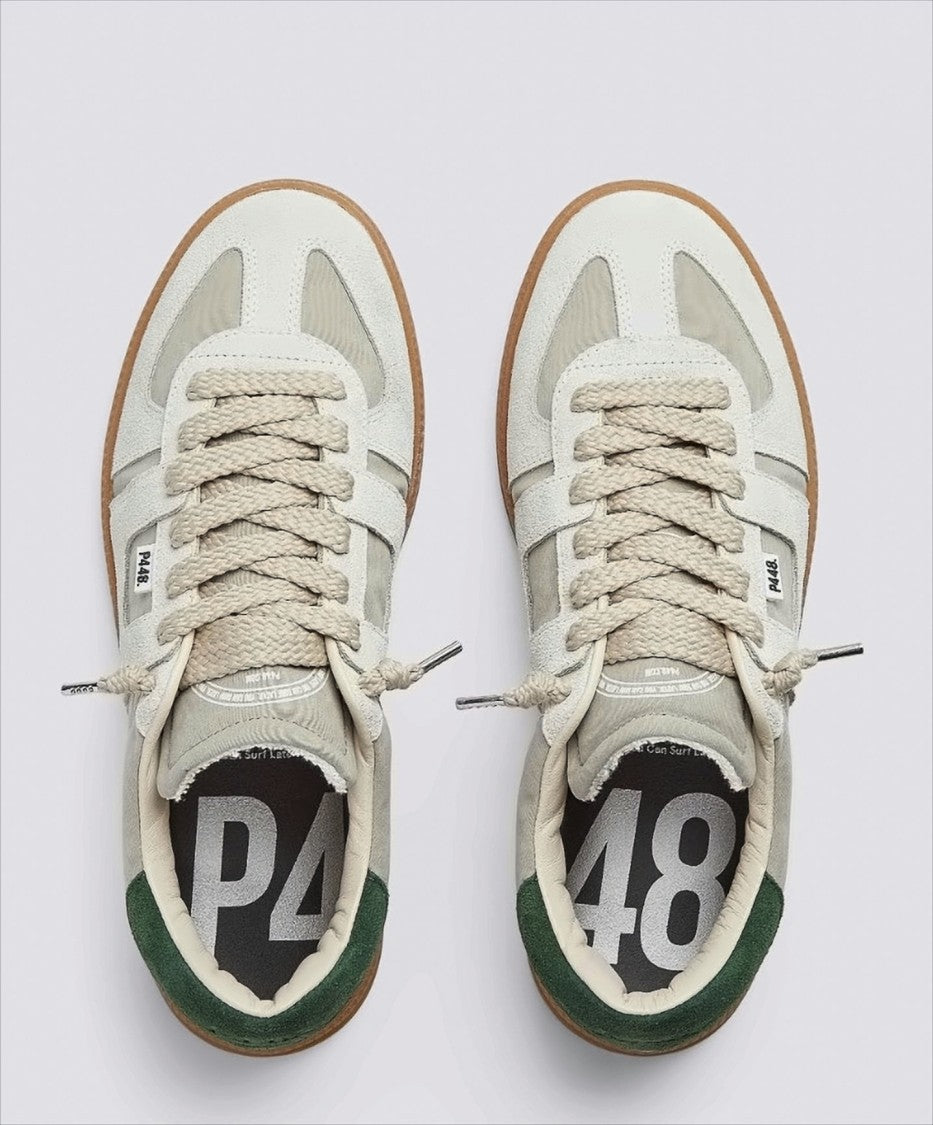 P448 Beige Nylon And Suede Monza Sneakers