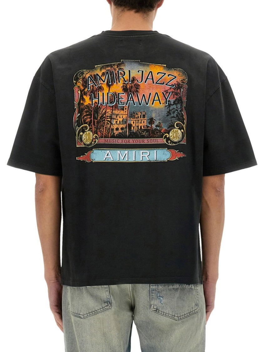 Amiri "Jazz Hideaway" Graphic Print Black T-Shirt