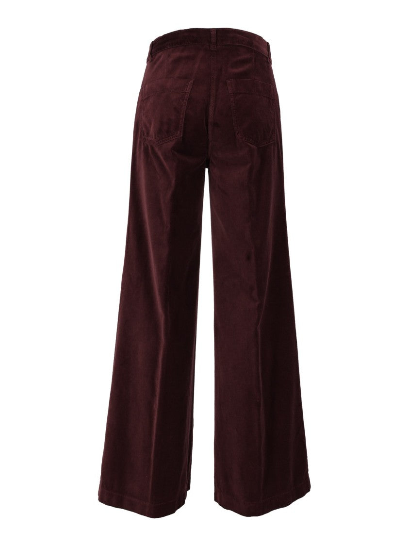 Aspesi High Waisted Textured Straight-Leg Pants