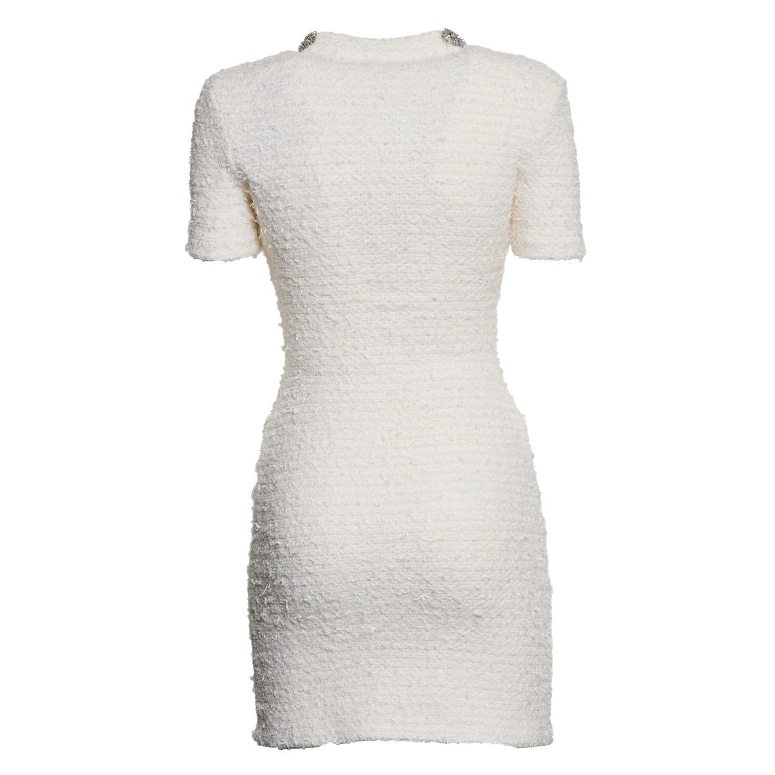Self-Portrait Cream Textured Knit Mini Dress
