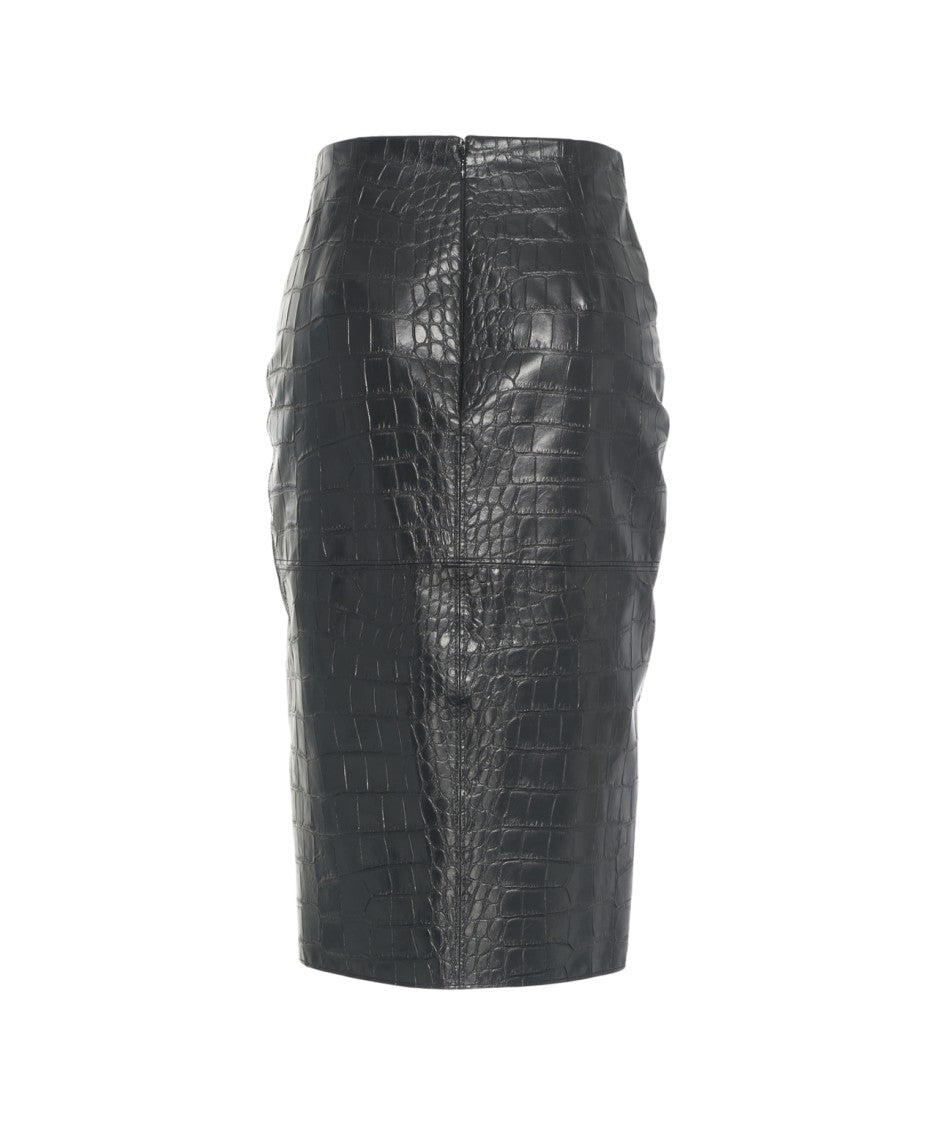Elisabetta Franchi Crocodile Print Pencil Skirt