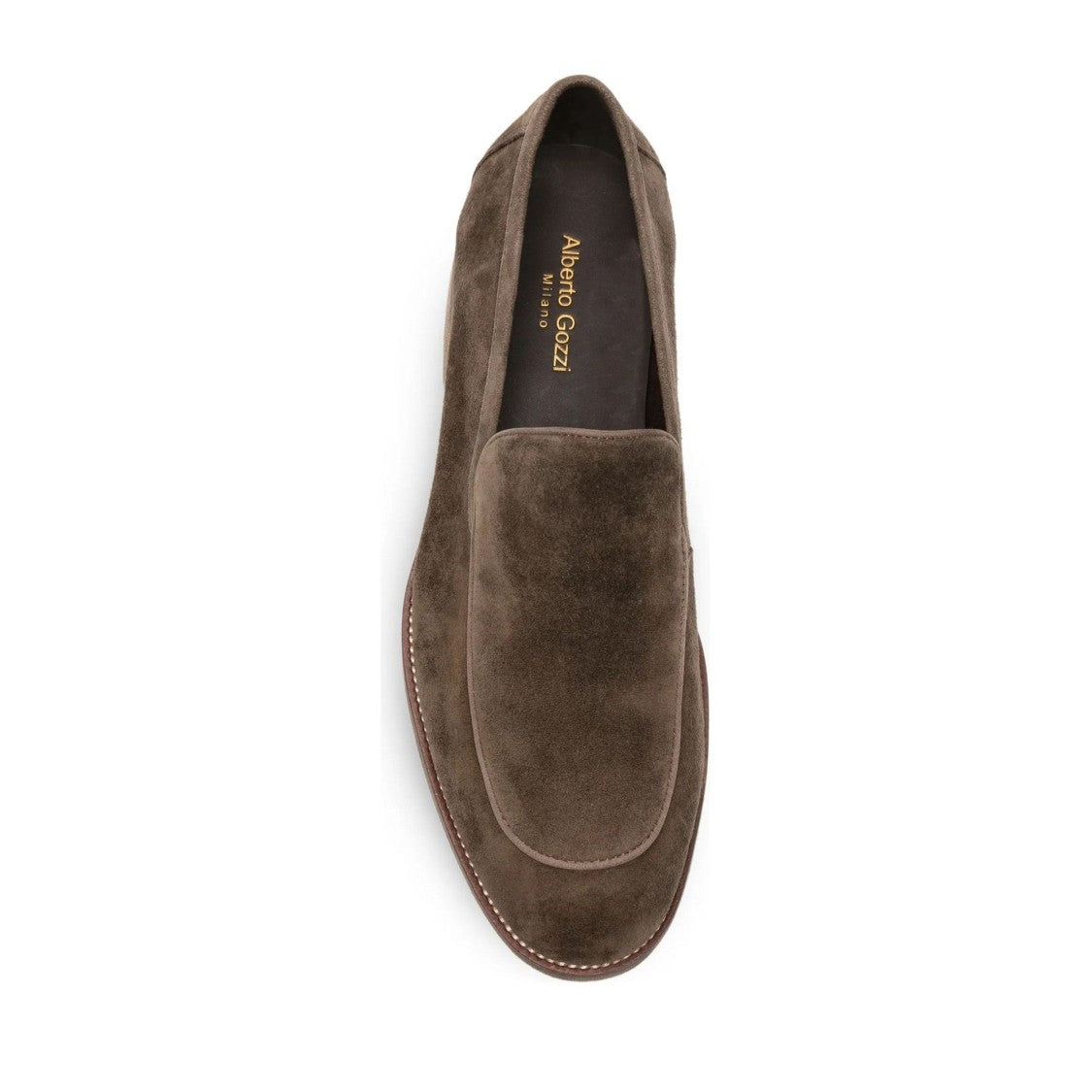 Alberto Gozzi Brown Low-Profile Goat Suede Loafers