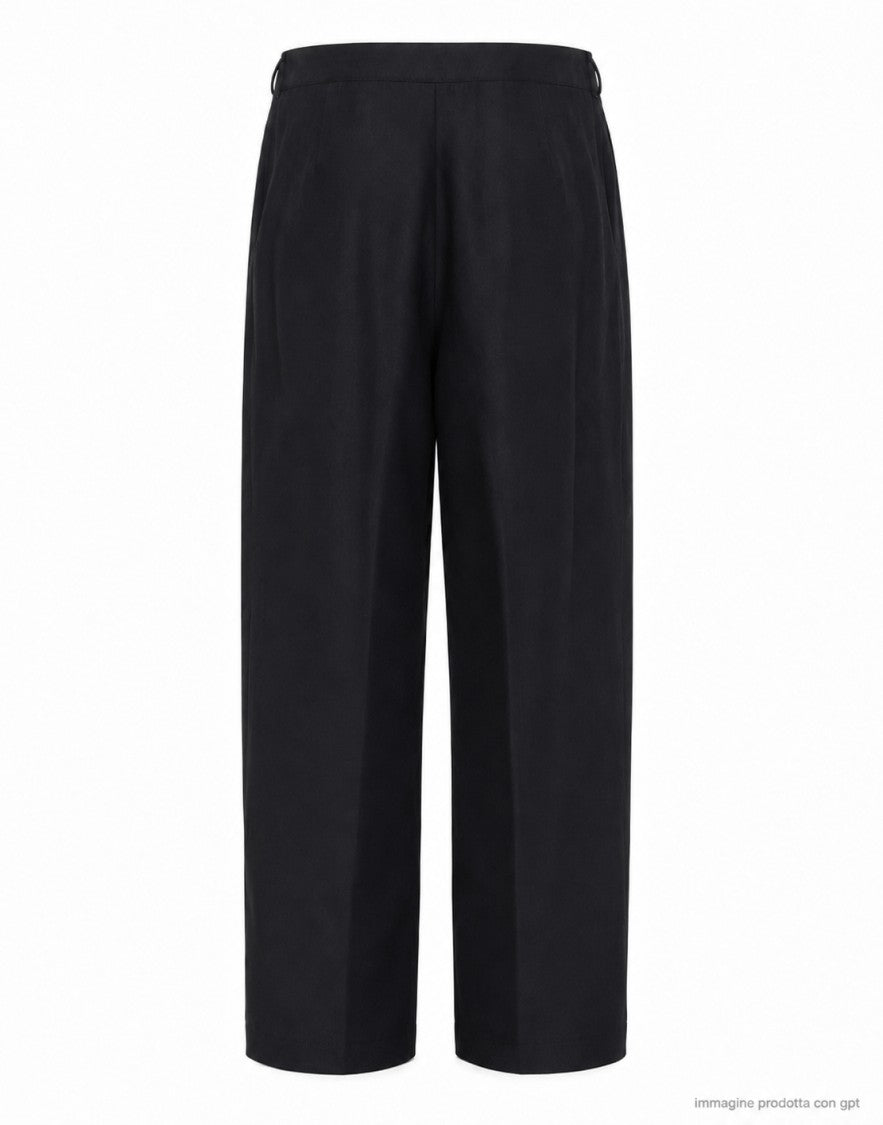 Nine In The Morning Black Damiano Carrot Linen Blend Trousers