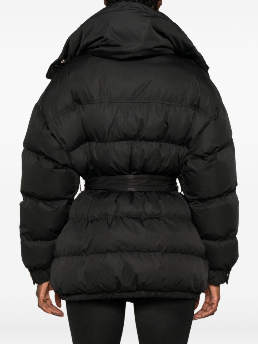 Balmain Quilted Down Coat With High Neck