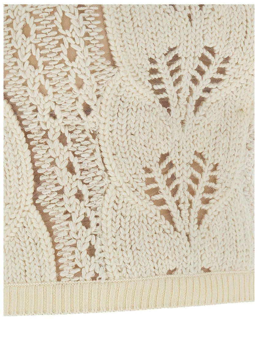 Ermanno Scervino Intricate Wool Knit Bandeau Top