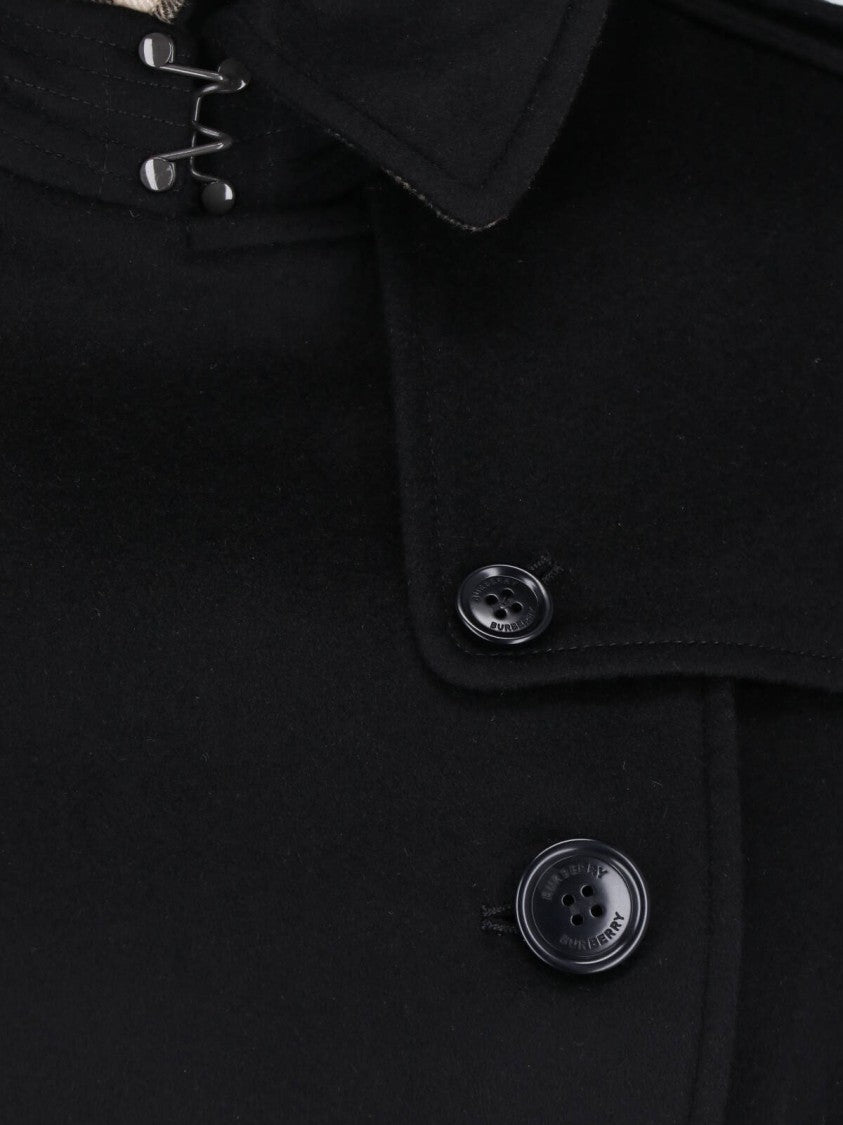Burberry Black Kensington Cashmere Trench Coat