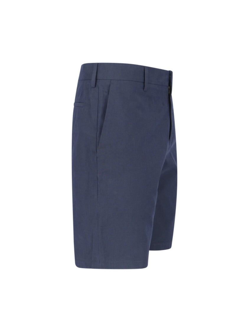 Paul Smith Blue Mid-Rise Cotton Straight Shorts