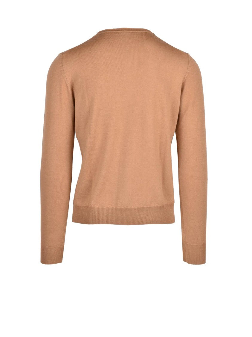 Bellwood Crewneck Sweater In Extrafine Merino Wool With Ribbed Detailing