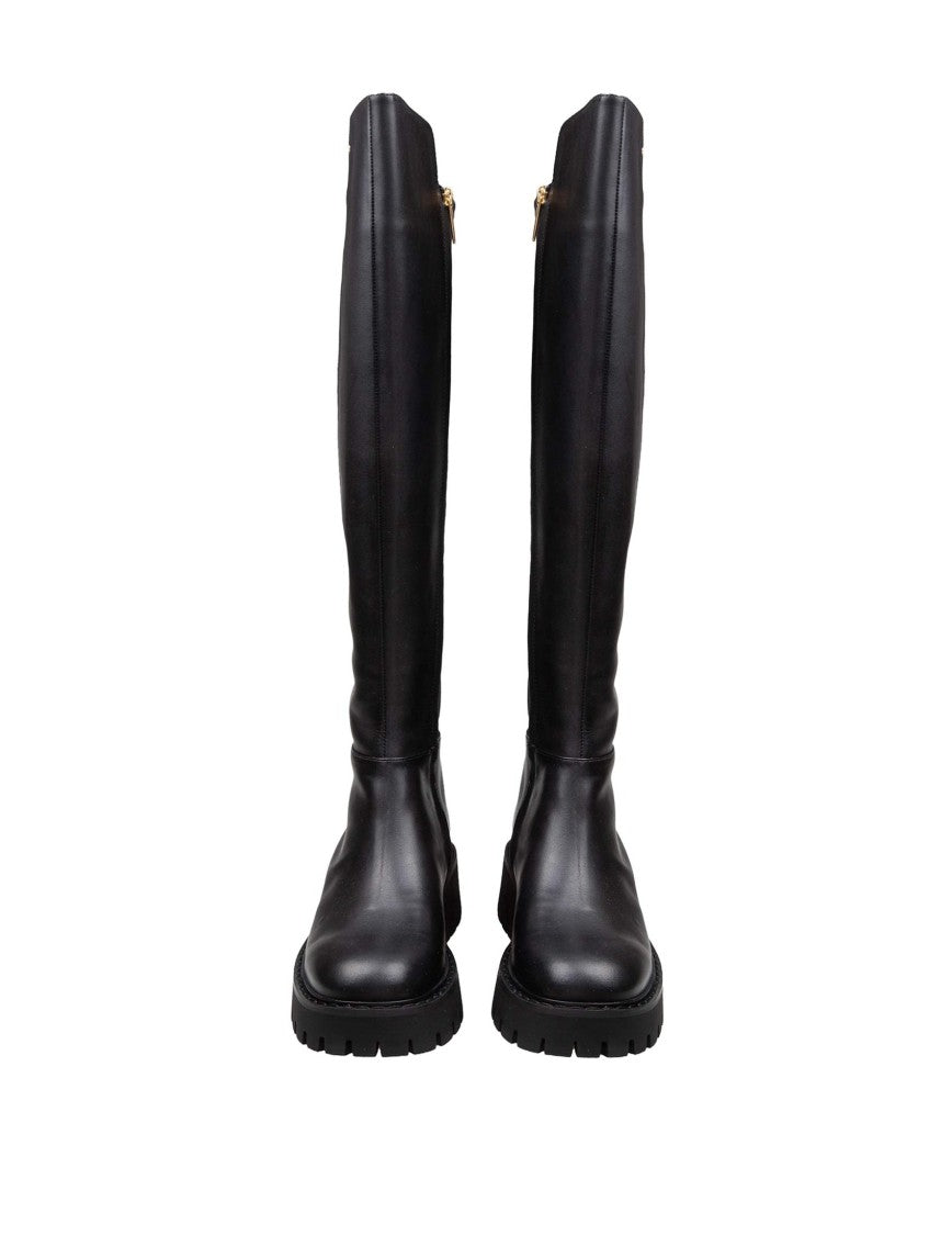 Michael Kors Asher Leather Boot Black Color